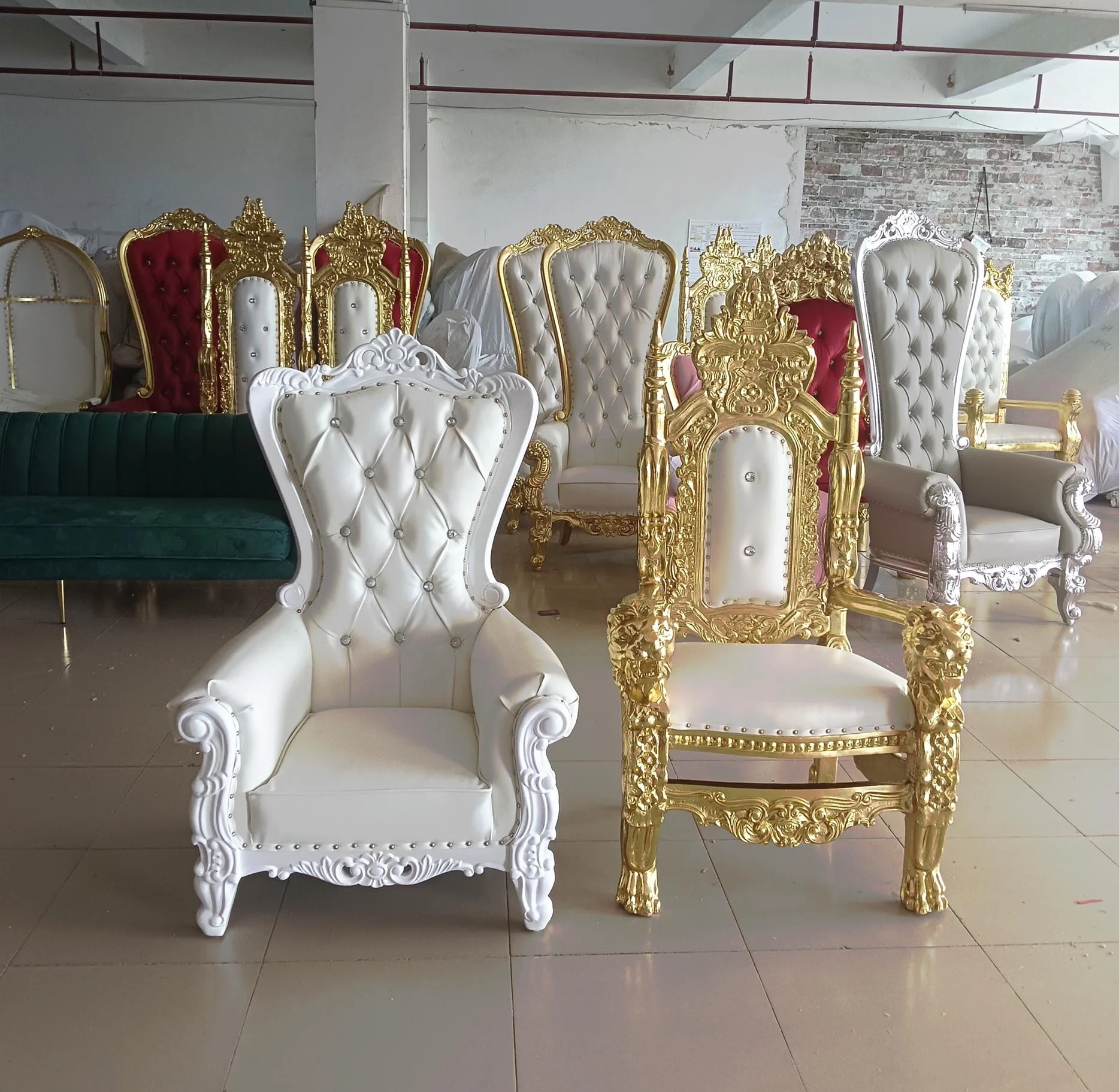 wr-Kids Party Silver Gold Royal Throne king Chairs for Events！ view 4