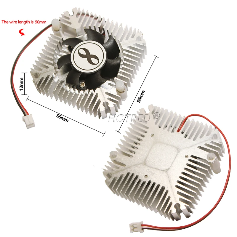 Aluminum LED Heatsink Cooling With Fan 5V 12V Radiator Cooler Heat Sink For 3W 5W 10W Electronic Chip IC LED computer Thermal