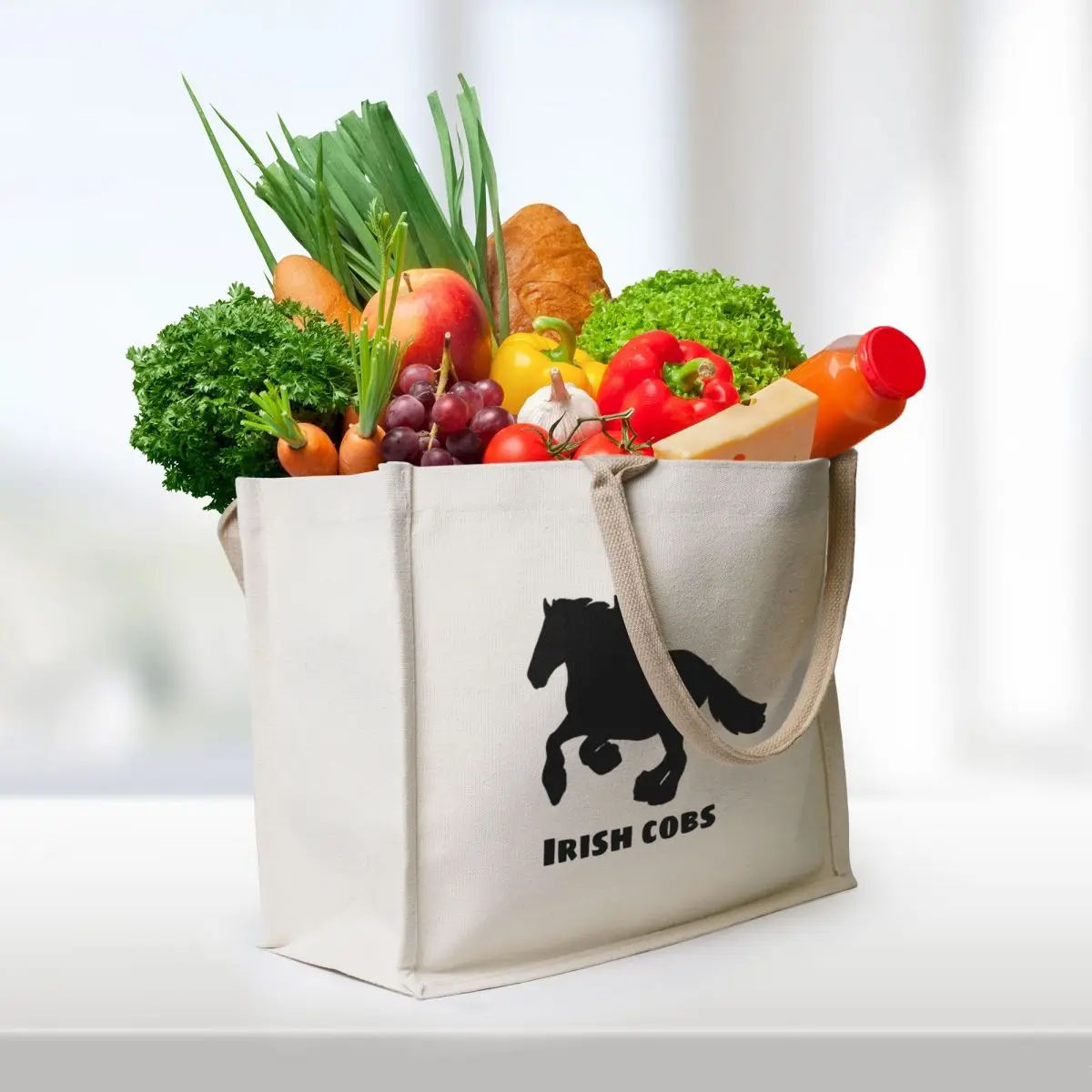 Black Irish Cob Silhouette Tote Bag Canvas shoulder bag tote bags aesthetic custom tote bag Big