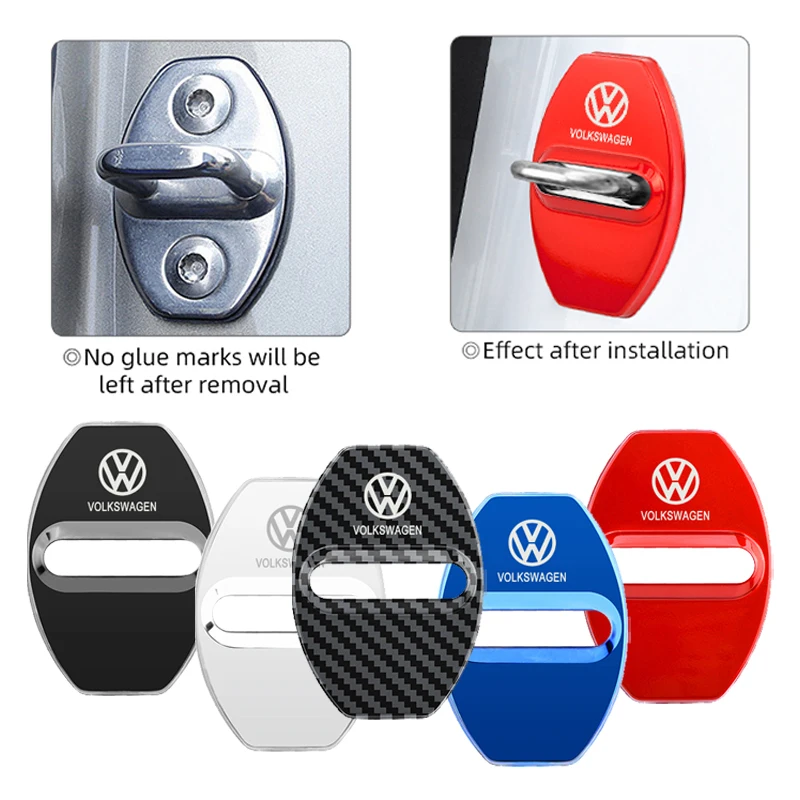 

Emblems 4Pcs For Volkswagen VW GTI Polo Passat Tiguan Sharan T-ROC Touran Jetta Bora Car Door Lock Protective Cover Case Sticker