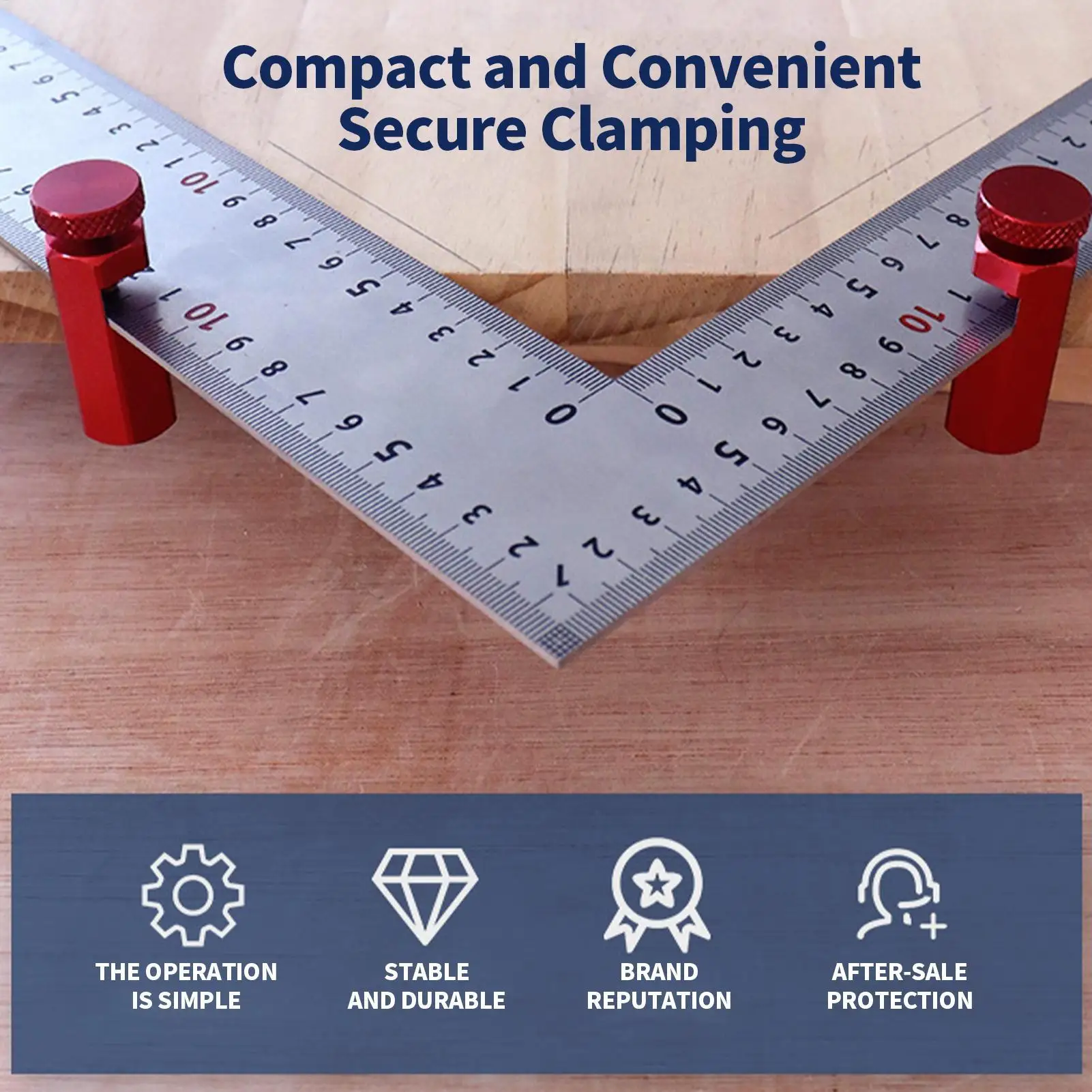 90 Degree Clamp Precision Carpentry Gauge Multifunctional Right Angle Ruler Auxiliary Clamp For Workplace Furniture Frame Home