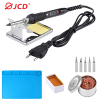 JCD Soldering iron 220V 110V 80W temperature adjustable LCD soldering iron kit tips ESD insulation working Mat soldering station