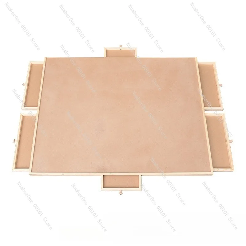 Rotating Puzzle Table with 360° Spin, Wooden 6-drawer Storage, Parent-child Game Table, Educational Toy Table, Multi-functional