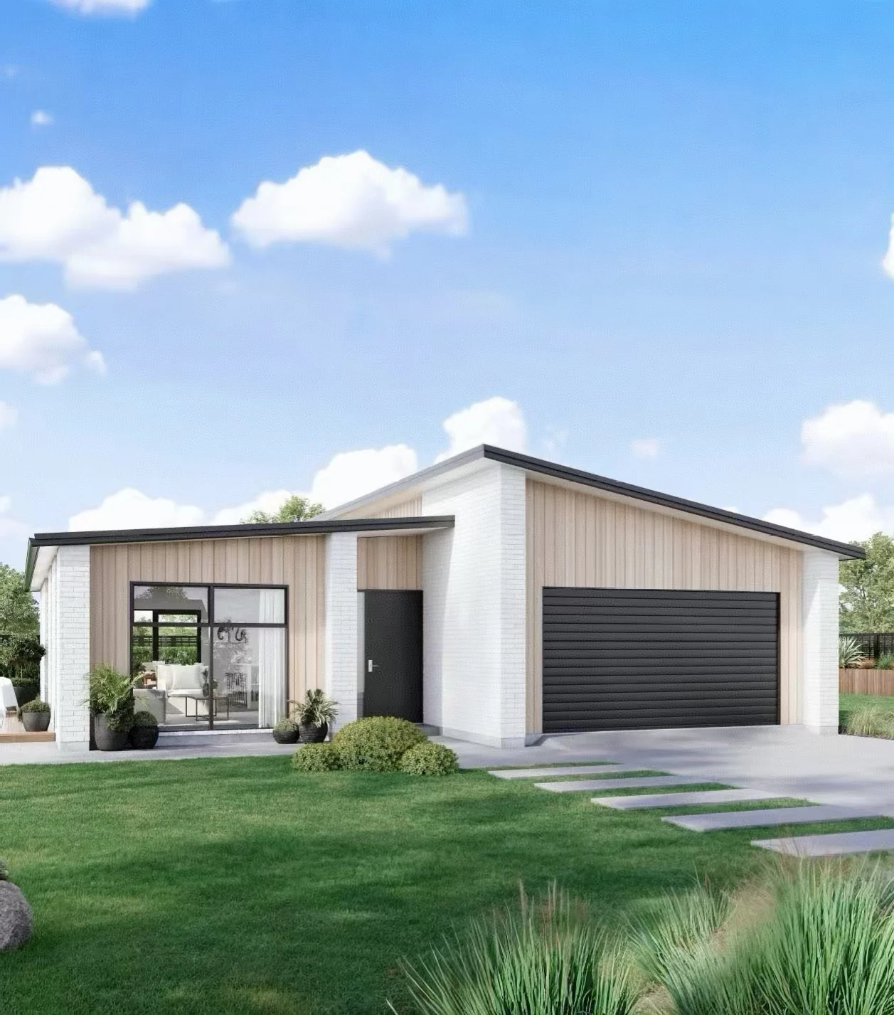 Modern Single Family Prefab House Galvanized Light Gauge Steel Frame Villa High Wind Resistant Modular Home