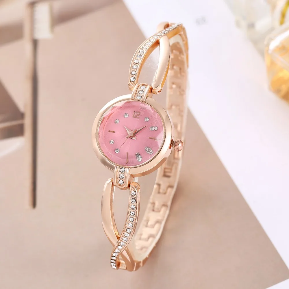 1 قطعة/2 قطعة مجموعة ساعات نسائية فاخرة حزام فضي السيدات كوارتز ساعة اليد سوار معدني للسيدات طقم مجوهرات ساعة هدية #3