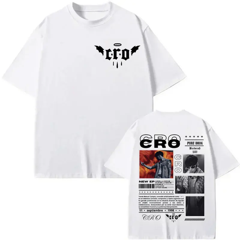 Rapper Cro Grafische T-shirt Heren Dames Hip Hop Vintage T-shirts met korte mouwen Hoge kwaliteit Mode Oversized T-shirt Streetwear