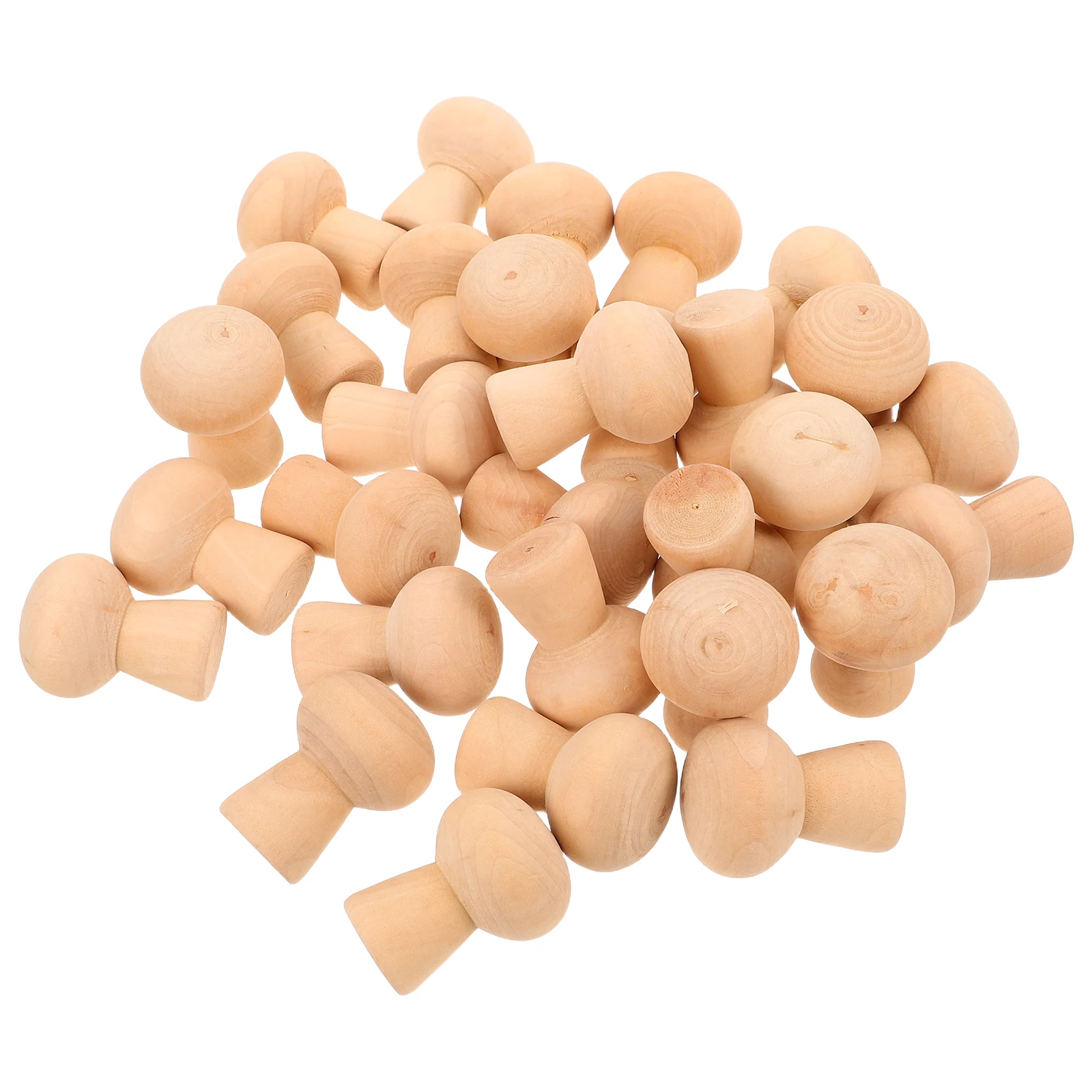 

30Pcs Wooden Mushroom Pegs 1.8 X 1.4 Versatile Craft Ideas Coloring Blank Mini Mushroom for School Holiday Decorations