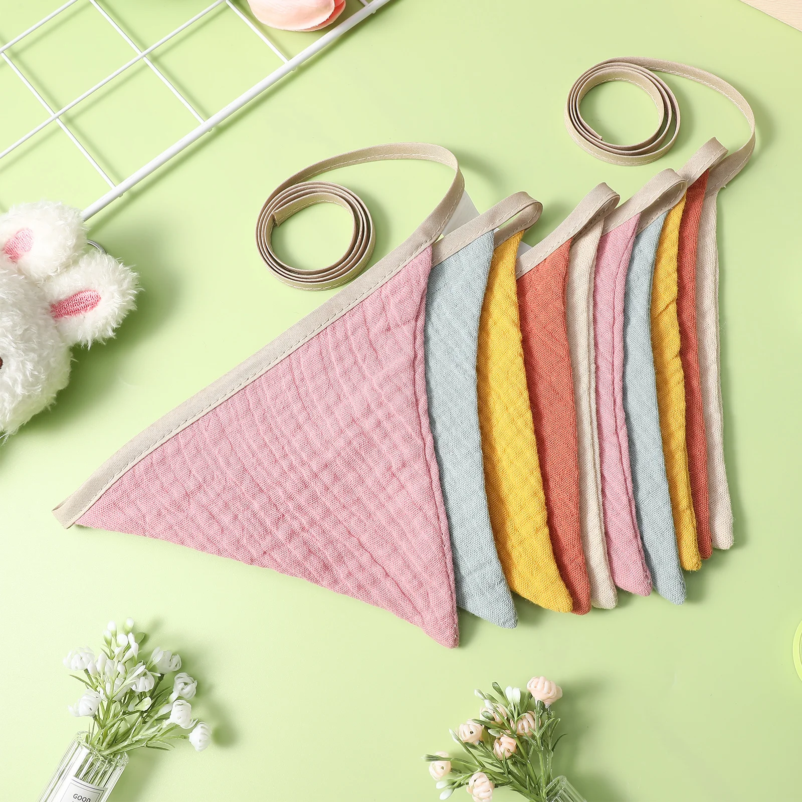 

2Pcs Outdoor Colorful Triangle Banner Flags Pennant Birthday Party Garland Washable Decorations Pennant Banner Flags