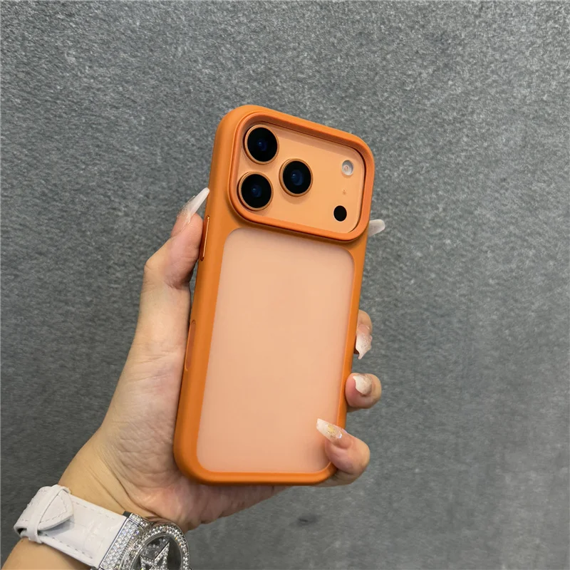 

Luxury Double Color Matte Shockproof Hard Case For iPhone 17Pro 17Air 17Pro Max AI Touch Camera Button Frosted PC+Silicon Cover
