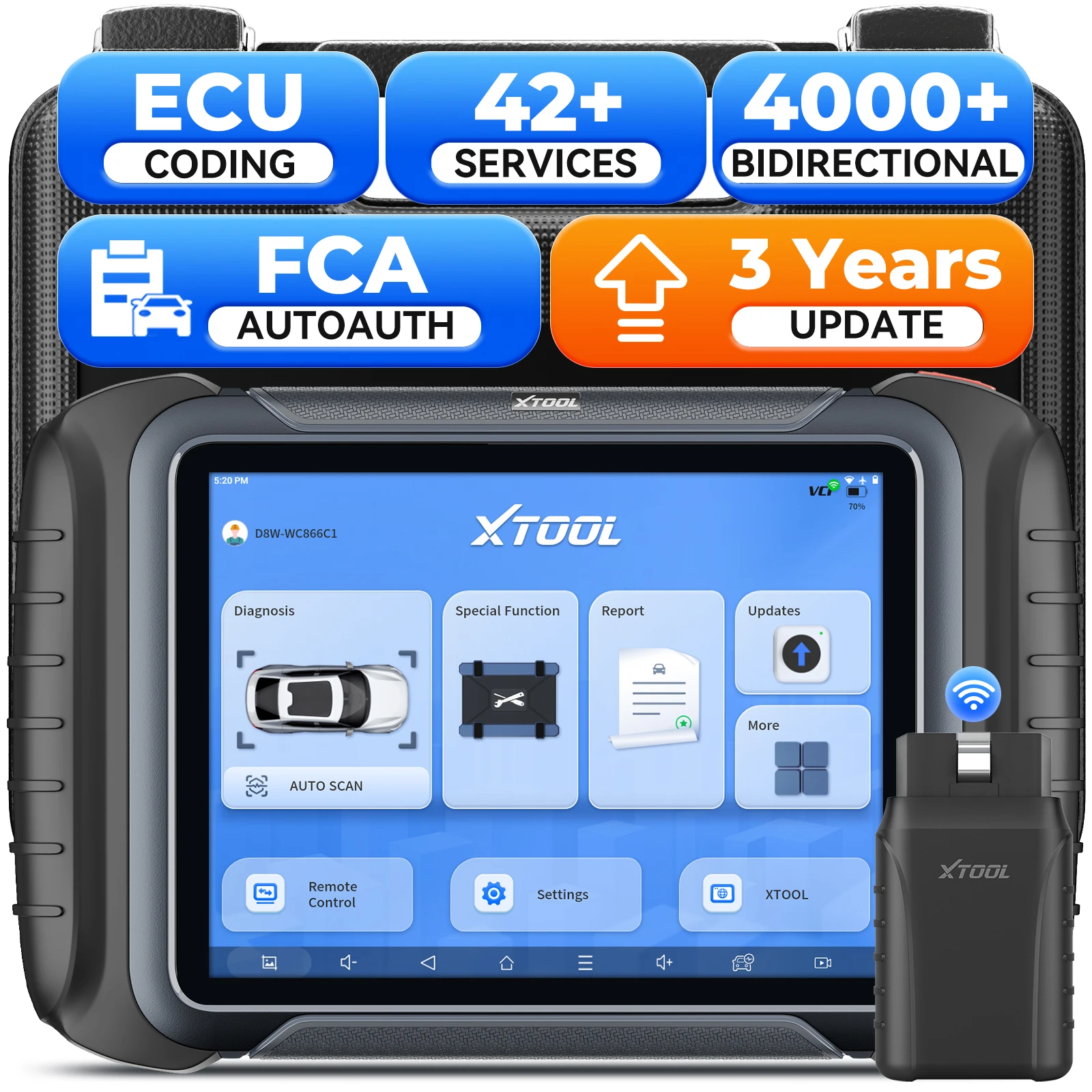 XTOOL D8W – Najlepszy skaner diagnostyczny z Bluetooth do samochodów z CAN FD i DOIP