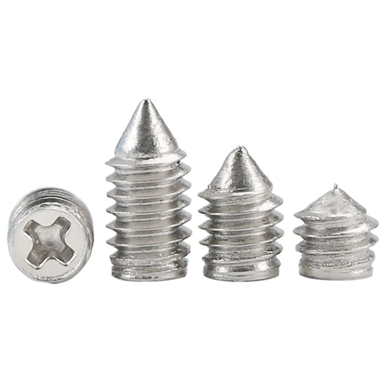 304 Stainless Steel M2 M2.5 M3 M4 Phillips Tapered End Headless Bolts Cross Recessed Cone Point Grub Set Screw