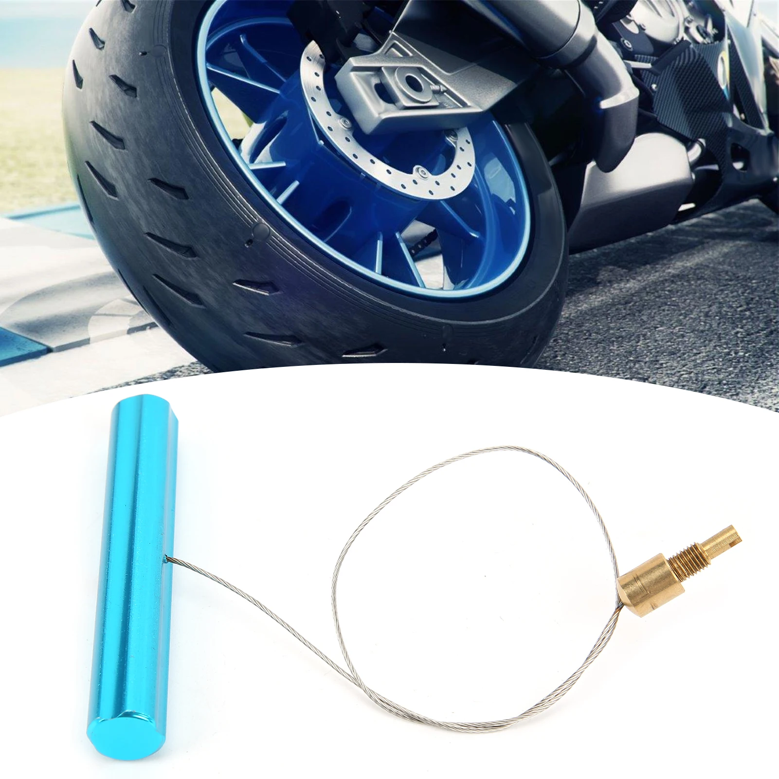 Motorcycle Air Valve Puller Tube Tire Stem Tool Blue 80x10mm/3.1x0.4in Bicycles Components Valve Stem Installer Air Valve Puller