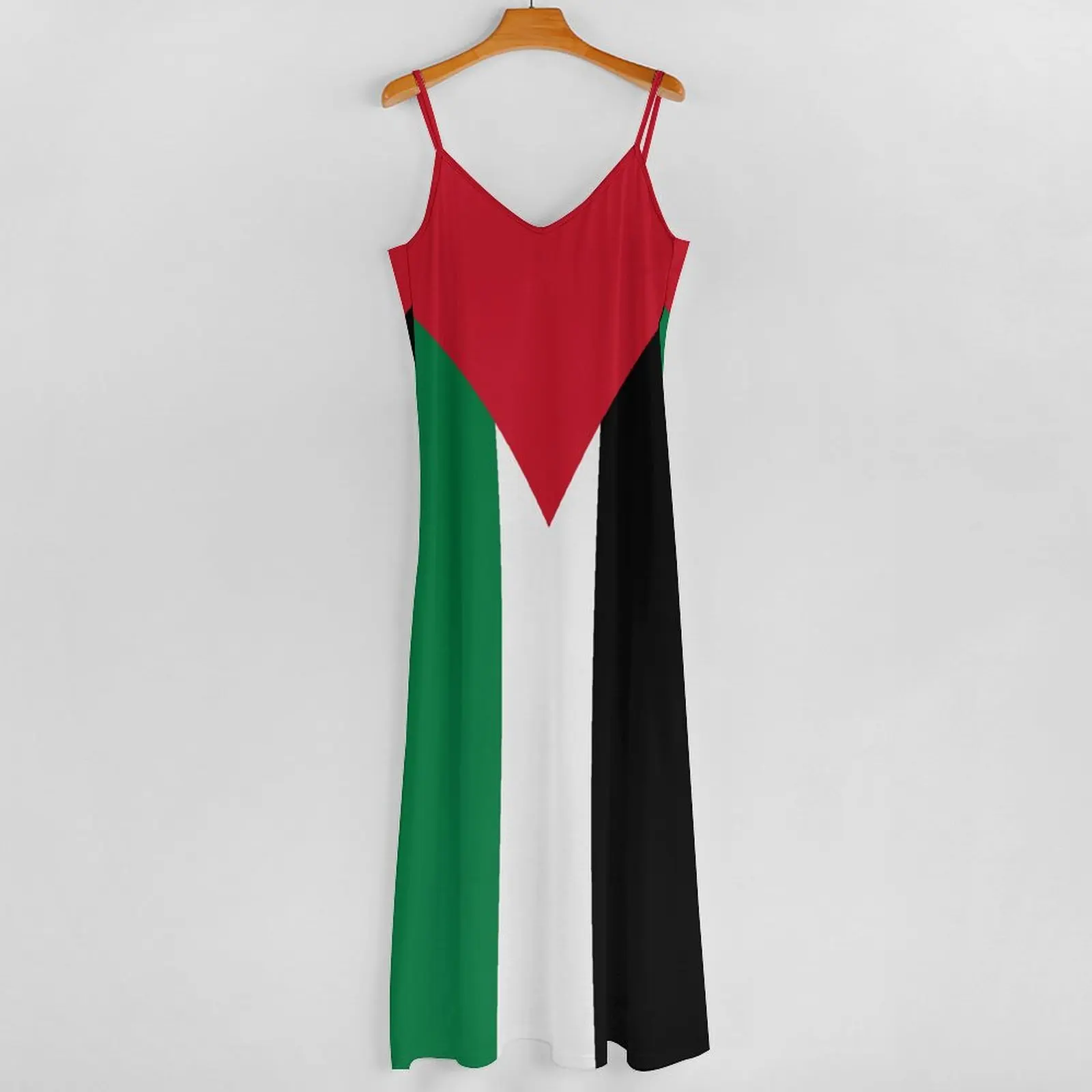 Long Dresses Dress Palestine Flag1 Print New Casual Sleeveless Women\'s V-Neck Printed Dress Swing Retro Dresses