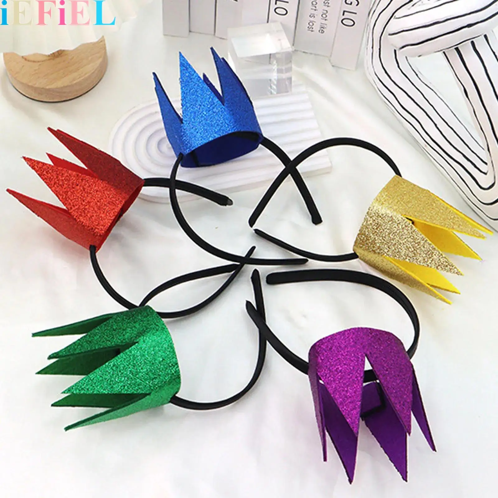 

1Pcs Sparkling Crown Dress Up Hair Hoop Shiny Sequins Crown Headwear Birthday Parties Halloween Cosplay Props