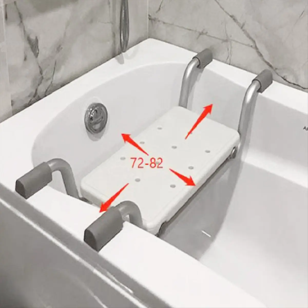 ที่นั่งอ่างอาบน้ำปรับความกว้างได้ ABNH, เก้าอี้อาบน้ำ, ที่วางอ่างอาบน้ำกันลื่น, เก้าอี้อาบน้ำสำหรับผู้สูงอายุ รับน้ำหนักได้ 136 กก.