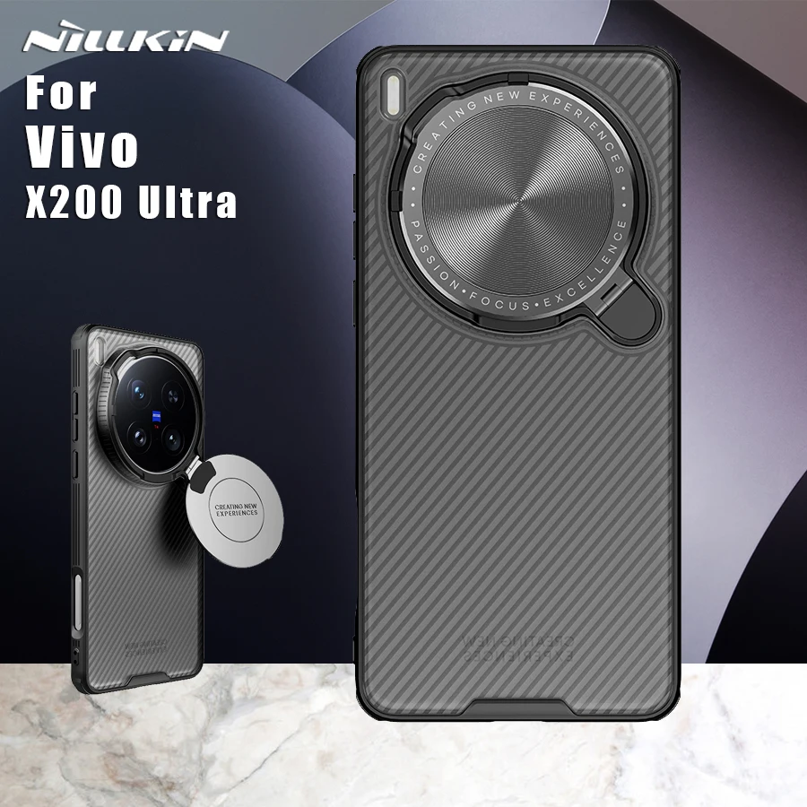 

Nillkin for Vivo X200 Ultra 5G case CamShield Prop Clear Black Camera Stand Lens 360 Full Back Cover Protection Case