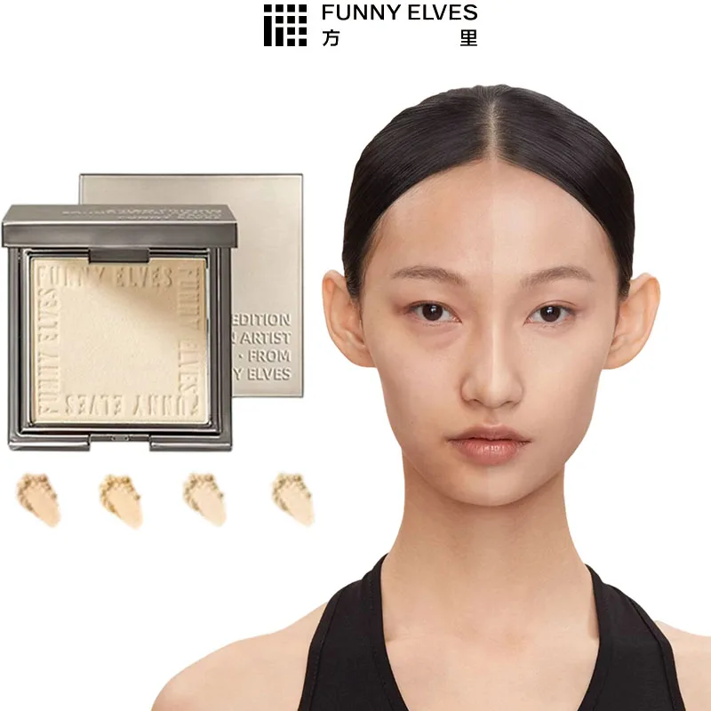 

Прессованная пудра Funnyelves, матовая отделка, компактный контроль масла, 16 часов, долговечный, прочный, водонепроницаемый, невидимый консилер для пор