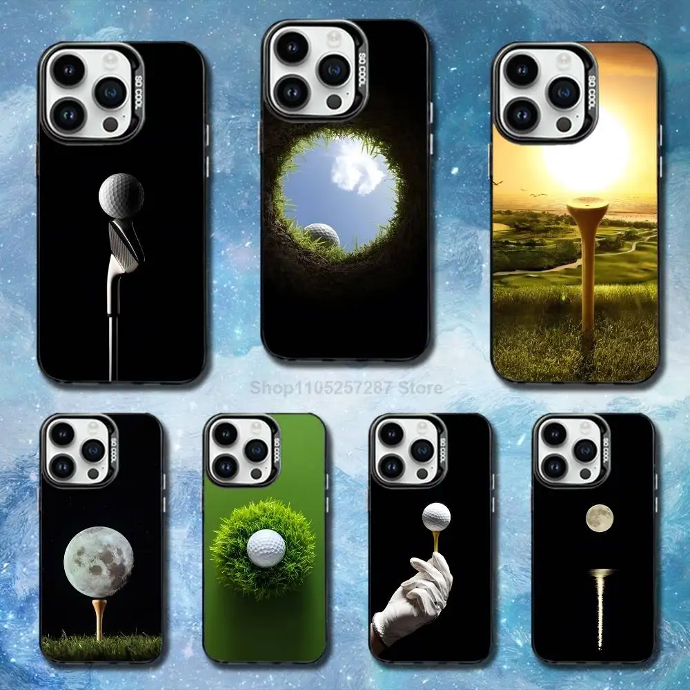 Coque de téléphone de Golf de sport moderne pour iPhone SE,13,XS,14,17,15,Mini,Pro,MAX,12,11,16, coque en Silicone noir mat