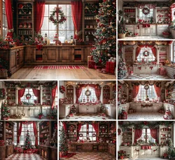 Mehofond Photography Background Winter Christmas Kitchen Window Xmas Tree Gifts Kids Family Portrait Decor Backdrop Photo Studio