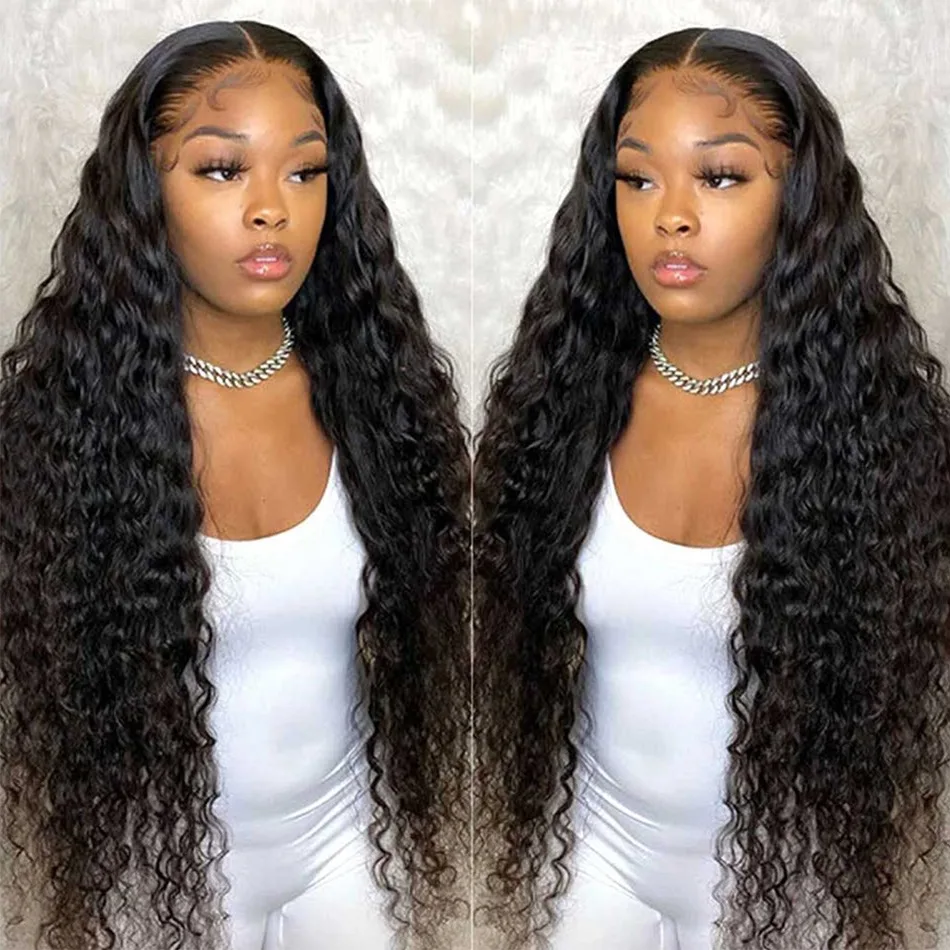 

13x6 Deep Wave Frontal Wig Transparent Lace Wig Wet And Wavy Deep Curly 13x4 Lace Front Human Hair Wigs Peruvian Deep Wave Wig