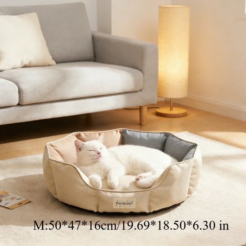 Cat Sleep Sofa Bed All-Season Pet Sleeping Pad Non-Slip Washable Cat and Dog Bed Suitable for Small and Medium Dogs and Cats