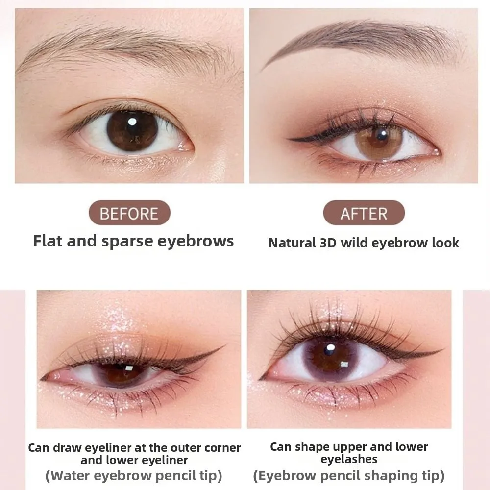 Nuevo lápiz de cejas de doble cabeza resistente al agua, crema de tinte de cejas profesional a prueba de sudor, herramienta de maquillaje de ojos de larga duración para mujeres