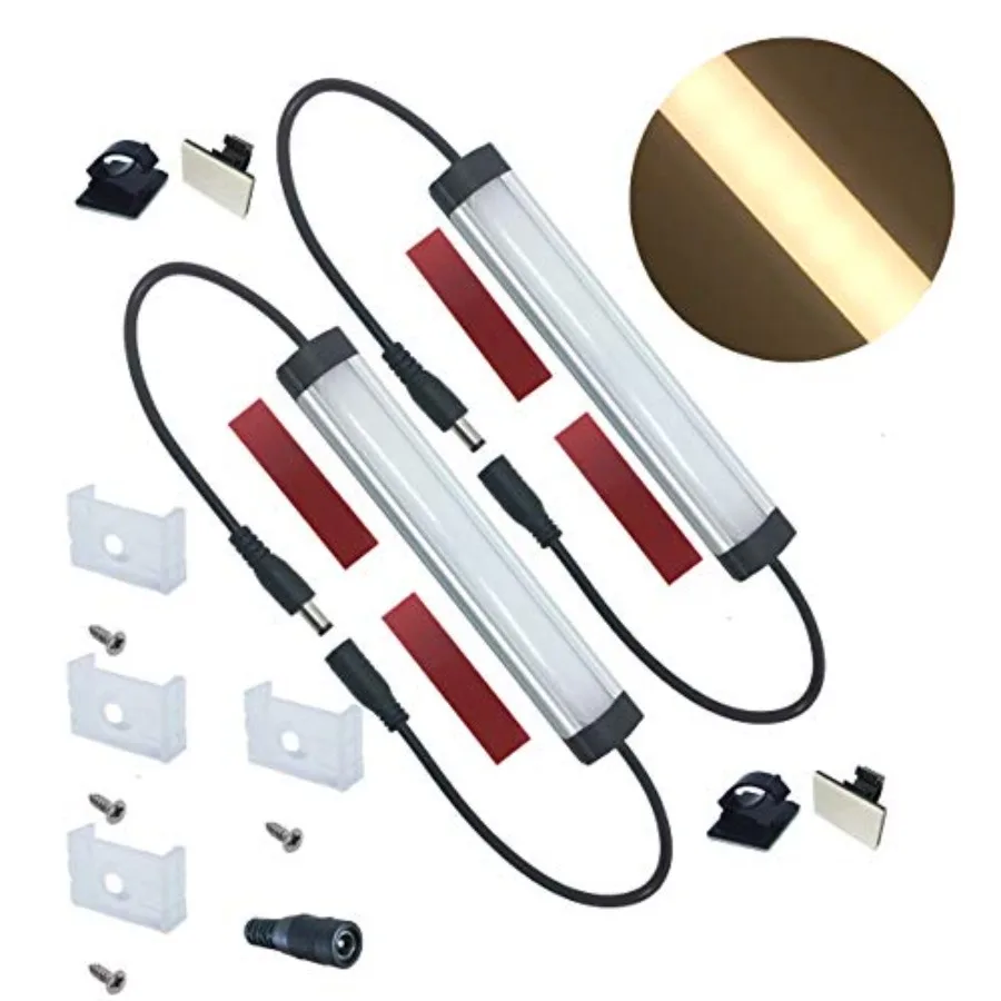 6 Inch Under Cabinet Light Bar for Small Cabinets, 12VDC, 2.5W,,with Mounting Clips, Screws, Self-Adhesive Pads. Compatible LL-
