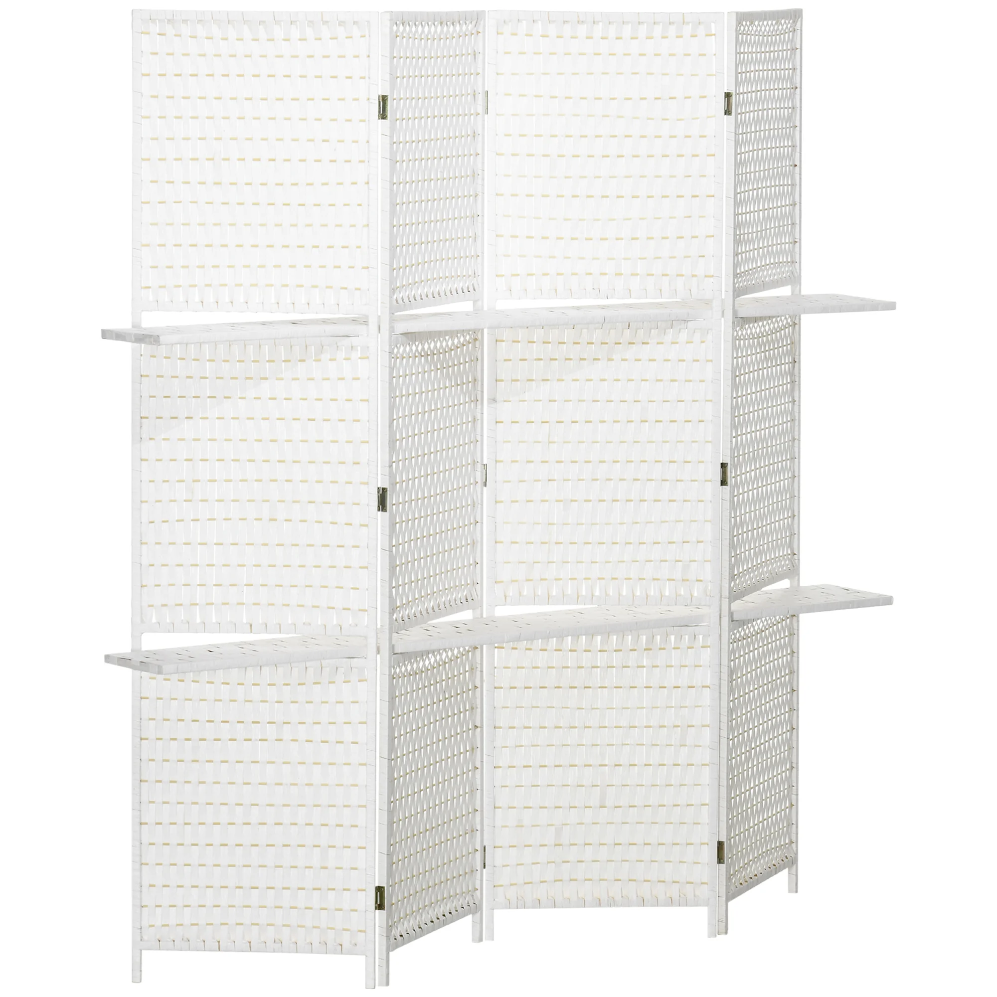HOMCOM Biombo Divisor de 4 Paneles Plegable 181x180 cm para Dormitorio Salón