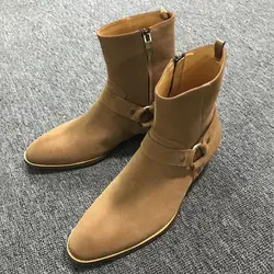 Customized Suede Genuine Leather Pionted Toe Wyatt Pernalized Classical Gentle Chelsea Boots