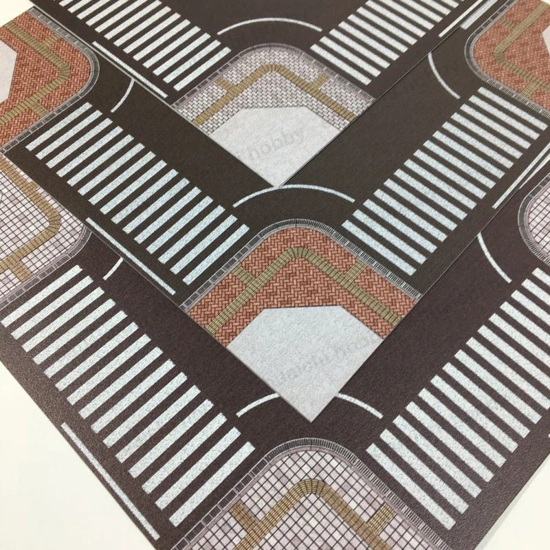 1 قطعة 1/64 مقياس نموذج لوحة الطريق ABS البلاستيك محاكاة الطريق السريع Crosswalk مسار مستقيم لطاولة الرمل لتقوم بها بنفسك بناء نموذج سيارة