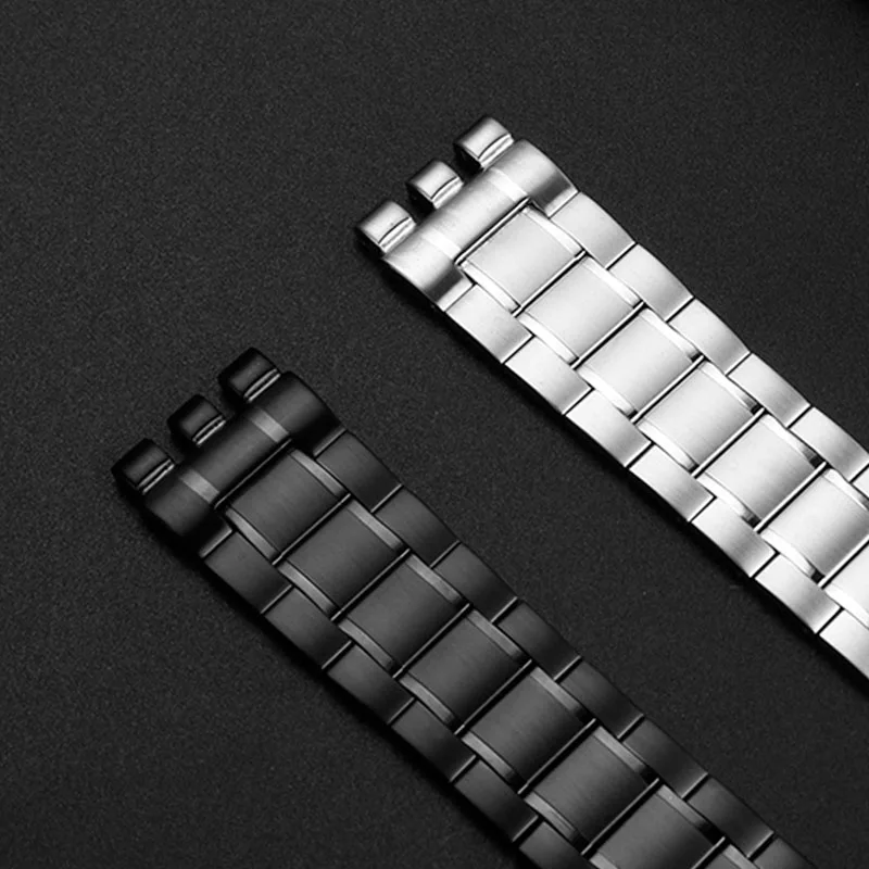 19mm 21mm Silver black metal band longer Men\'s watch strap For Swatch YCS YVS YGS matte stainless steel Folding buckle watchband