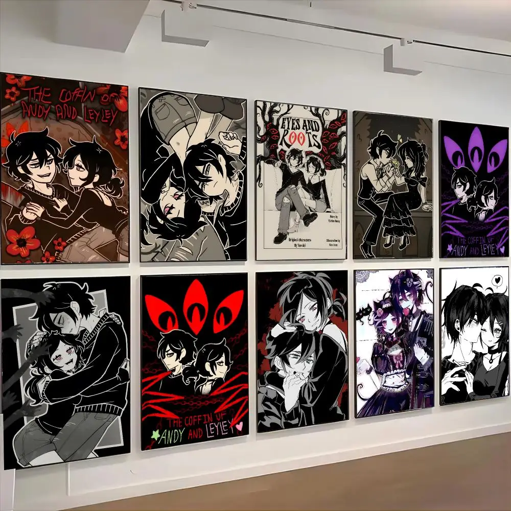 The Coffin of Andy and Leyley Game Dark Gothic Poster Self-adhesive Advanced Aesthetic Printing Paper Wall Art for Living  Decor