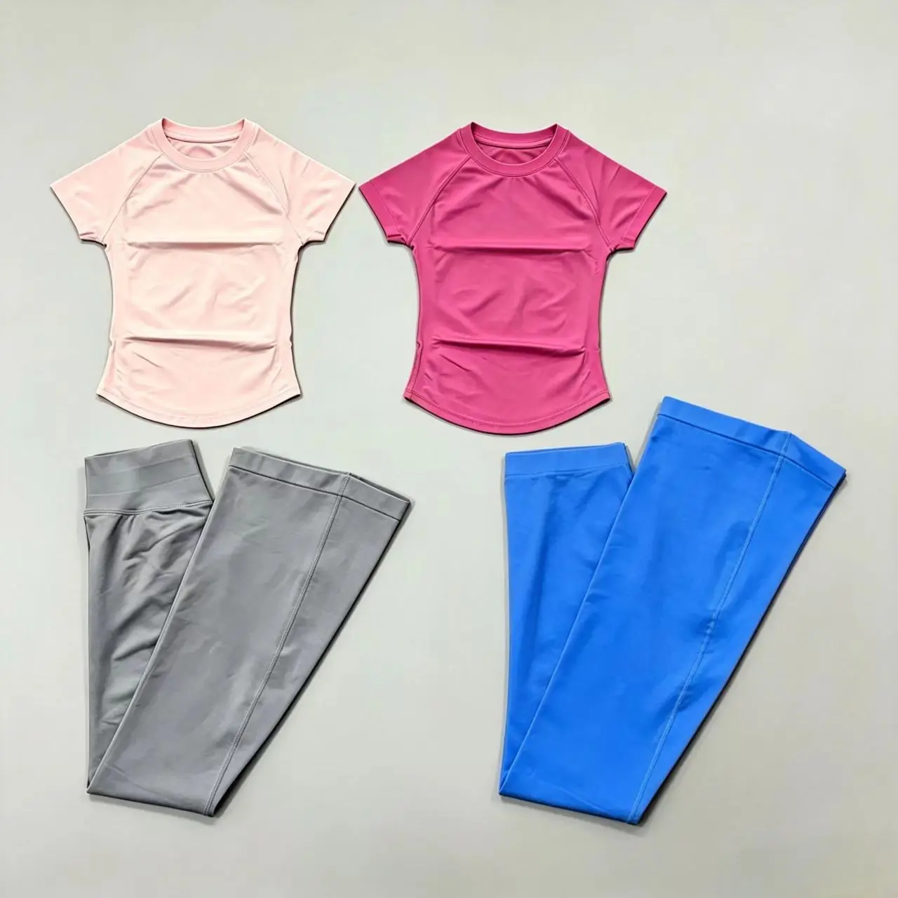 Impact Short Sleeve Top And  Impact Flares Yoga Sets 2 Piece Women Gym Clothes T-shirt & Pants Seamless Fitness Suit