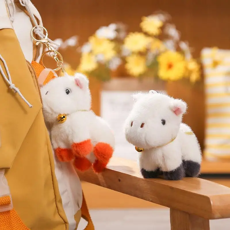 

1 шт., 10 см, милый полипропиленовый хлопок, плюшевый кулон в виде лошади, автомобильный брелок для ключей, кулон, подарочные аксессуары, женская сумка Kawaii, аксессуары
