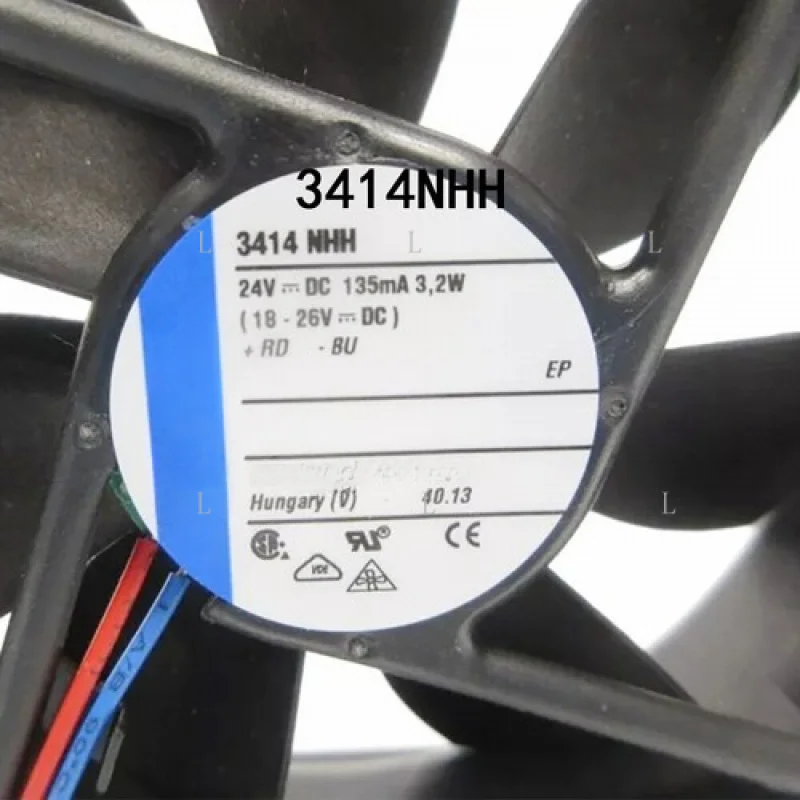 

L для осевого вентилятора Ebmpaps с высоким воздушным потоком 3,2 Вт 3414NHH 24 В постоянного тока 135 мА 92*92*25 мм Серверный вентилятор