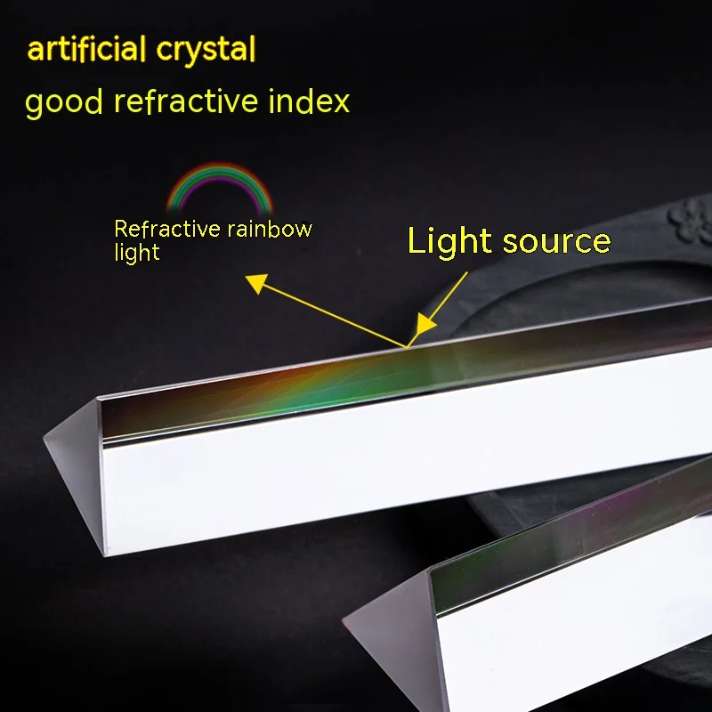 Berence Triprism แก้วแสงการถ่ายภาพ props อุปกรณ์สายรุ้งปริซึมความยาวขนาดเจ็ดสี Mitsubishi กระจกเครื่องมือการสอน