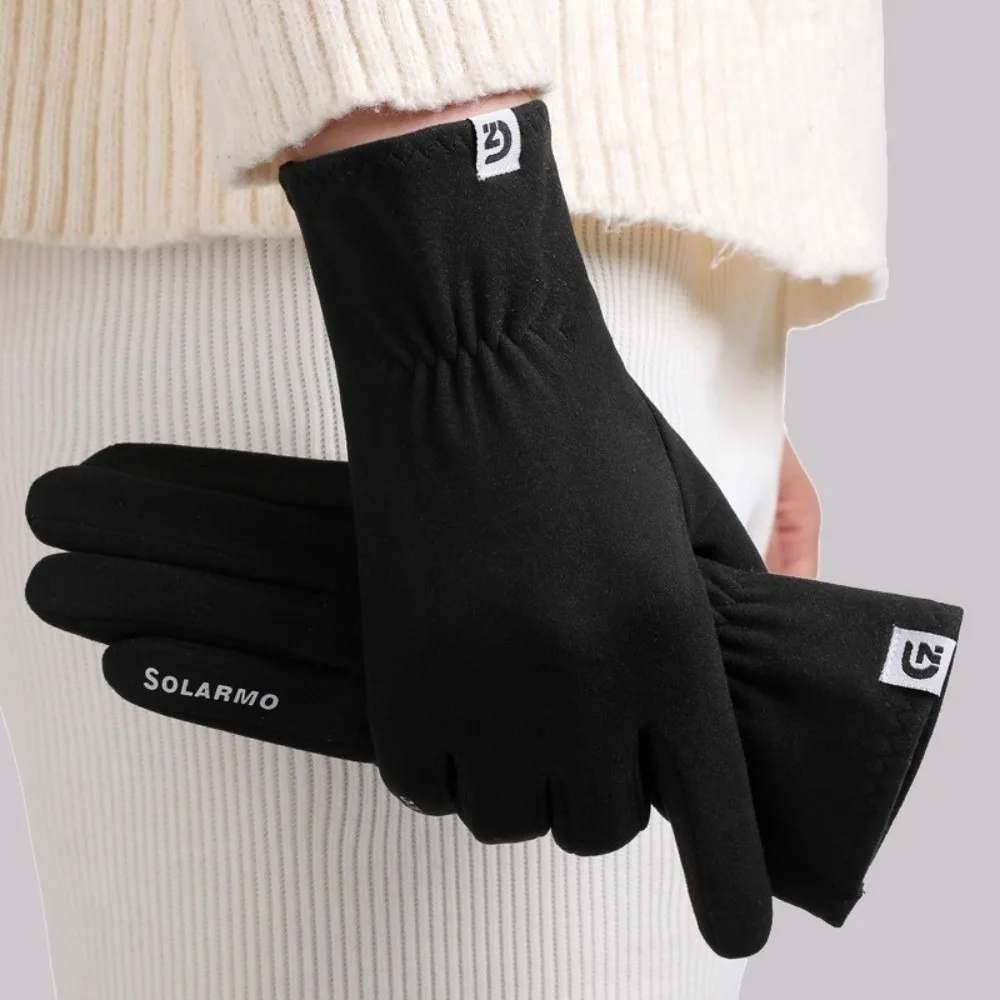 

New Dralon Winter Gloves Warm Full Finger Driving Mittens Windproof Touchable Screen Windproof Cold Proof Gloves Women