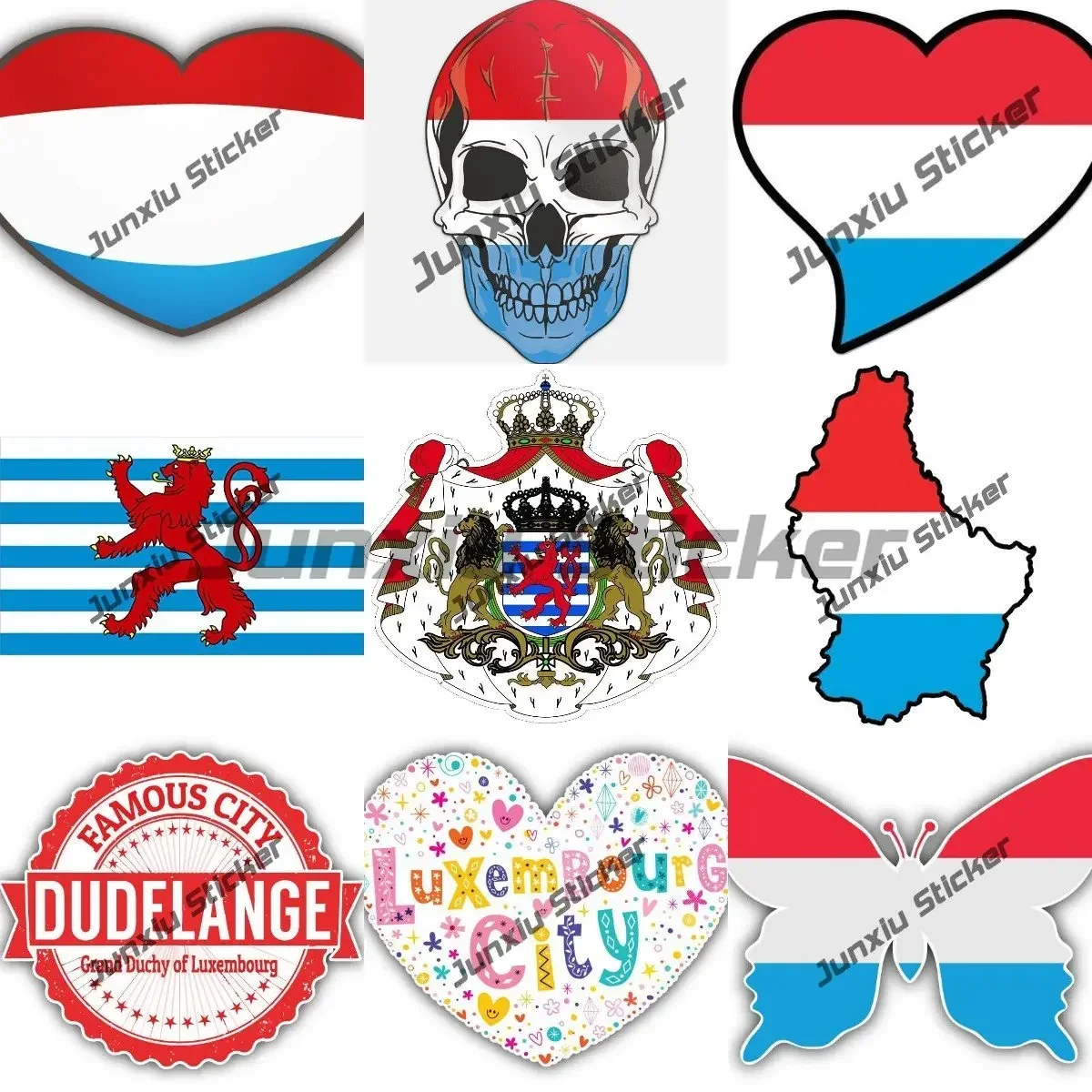

Luxembourger Coat of Arms Sticker Luxembourg Flag LUX Centimeters Self Adhesive Vinyl Decal Car Camper Bumper Laptop Accessories