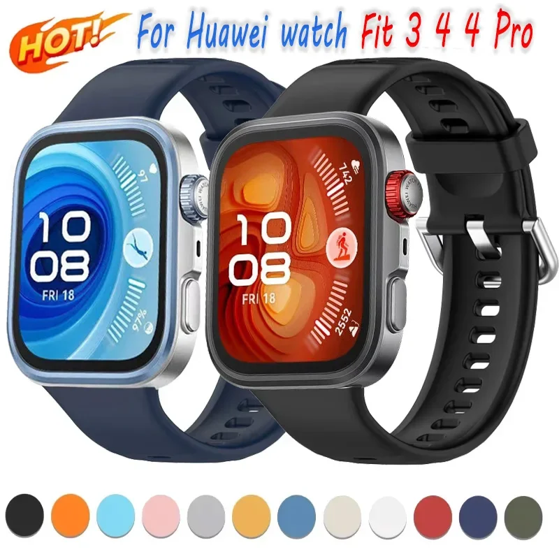 Offizielles Silikonarmband für Huawei Watch Fit 3 Fit 4, weiches Ersatzarmband, Armband für Huawei Watch Fit 4 Pro-Zubehör