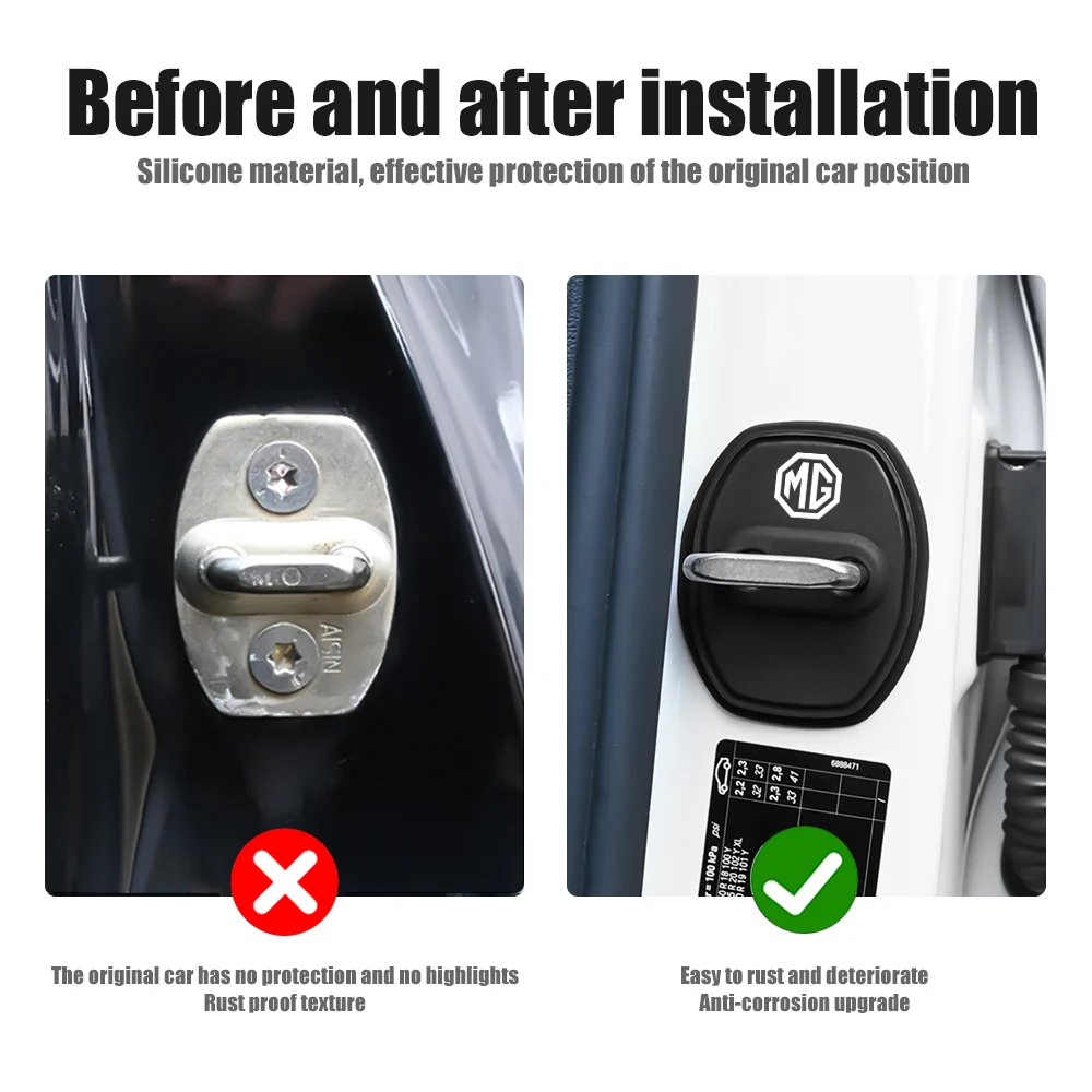 สติ๊กเกอร์ป้องกันฝาครอบกุญแจประตูรถยนต์ 4 ชิ้น อุปกรณ์ตกแต่งรถยนต์ สำหรับรถยนต์มอร์ริส การาจ MG ZS 5 7 6 ไซเบอร์สเตอร์ MG4 EV ES5 HS One GT