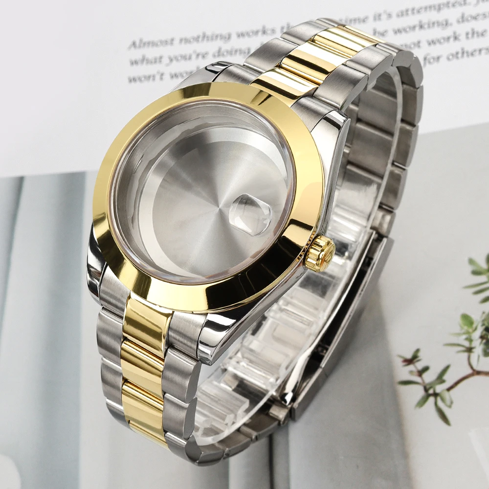 

NH35 Case 36/39mm Bevel Edge Watch Case Bracelet Sapphire Crystal Waterproof For Air King NH35 NH34 NH36/38 Miyota 8215 Movement