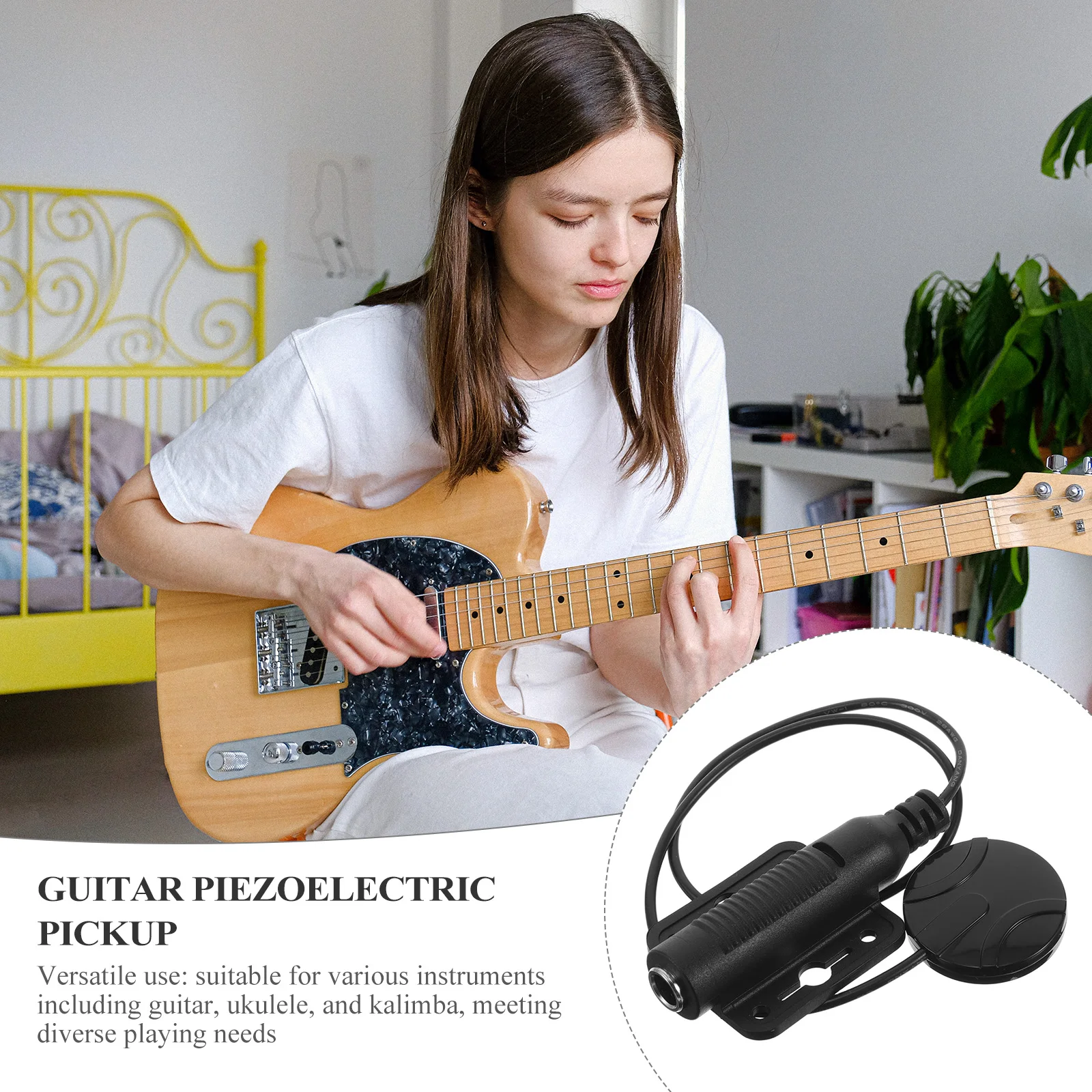 

Universal Patch Vibration Pickup High Sensitivity No Drilling Required for Guitar Ukulele Kalimba Clip On Mic Acoustic