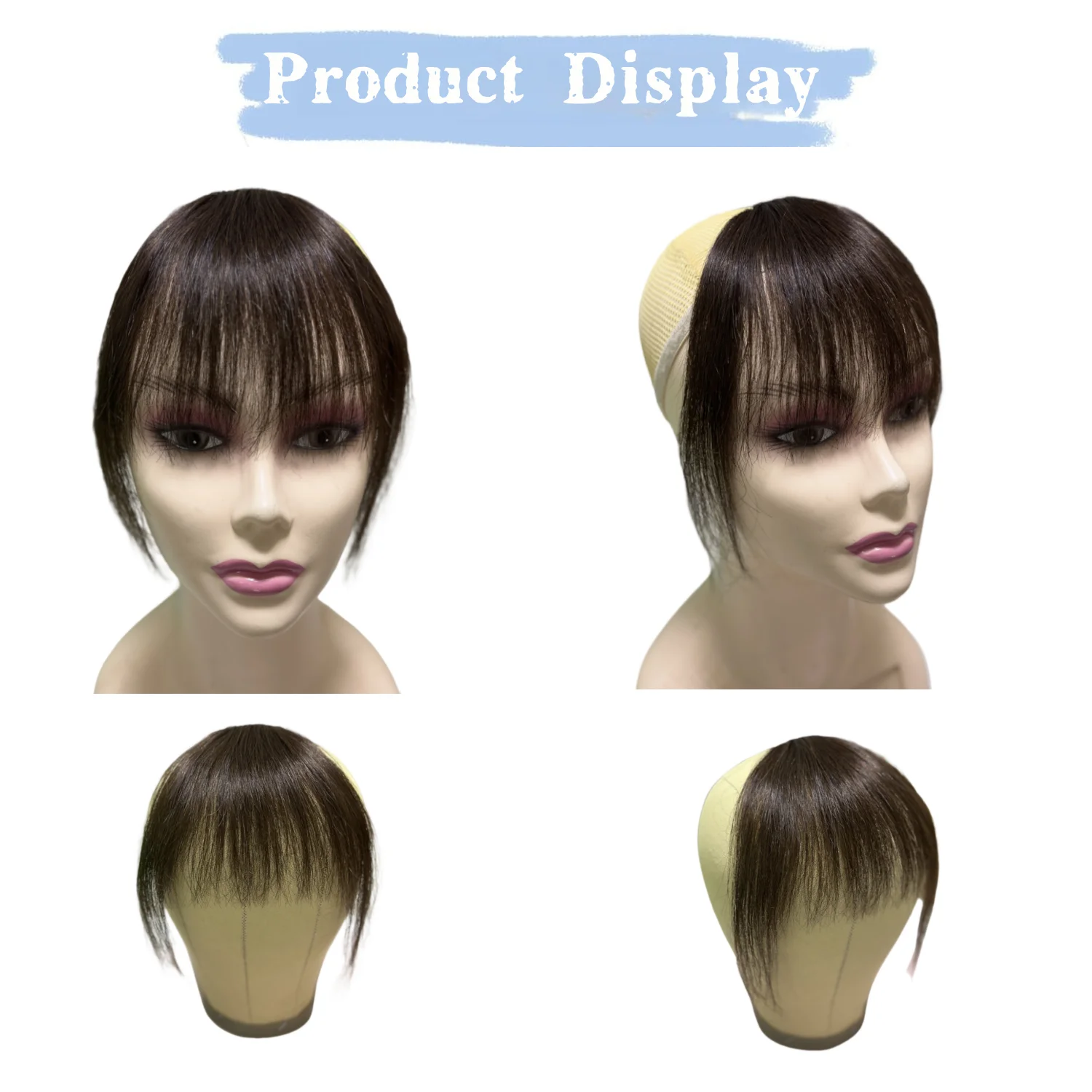 Clip en flequillo de aire 100% flequillo de cabello humano flequillo fino con patillas flequillo falso postizos naturales para mujeres cabello con flequillo