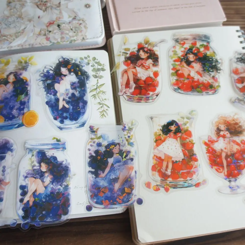 

10pcs Gold Girl Hiding in Jelly Desserts Style Sticker Scrapbooking DIY Gift Packing Label Decoration Tag