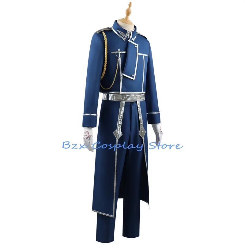 Roy Mustang Cosplay Anime Fullmetal Alchemist Costume Uniform Wig Suit Game Exhibition Stage Party Outfit for Men