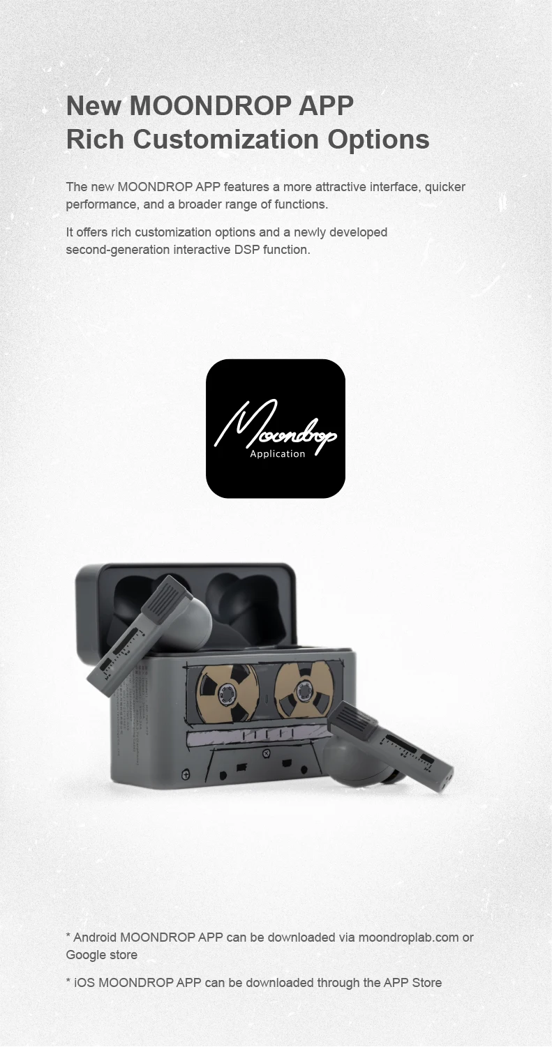 MOONDROP Golden Ages 2 TWS Kopfhörer ANC Bluetooth 6.0 LDAC VDSF Gaming-Kopfhörer mit einstellbarer Ausgangsverstärkung – Detail 10