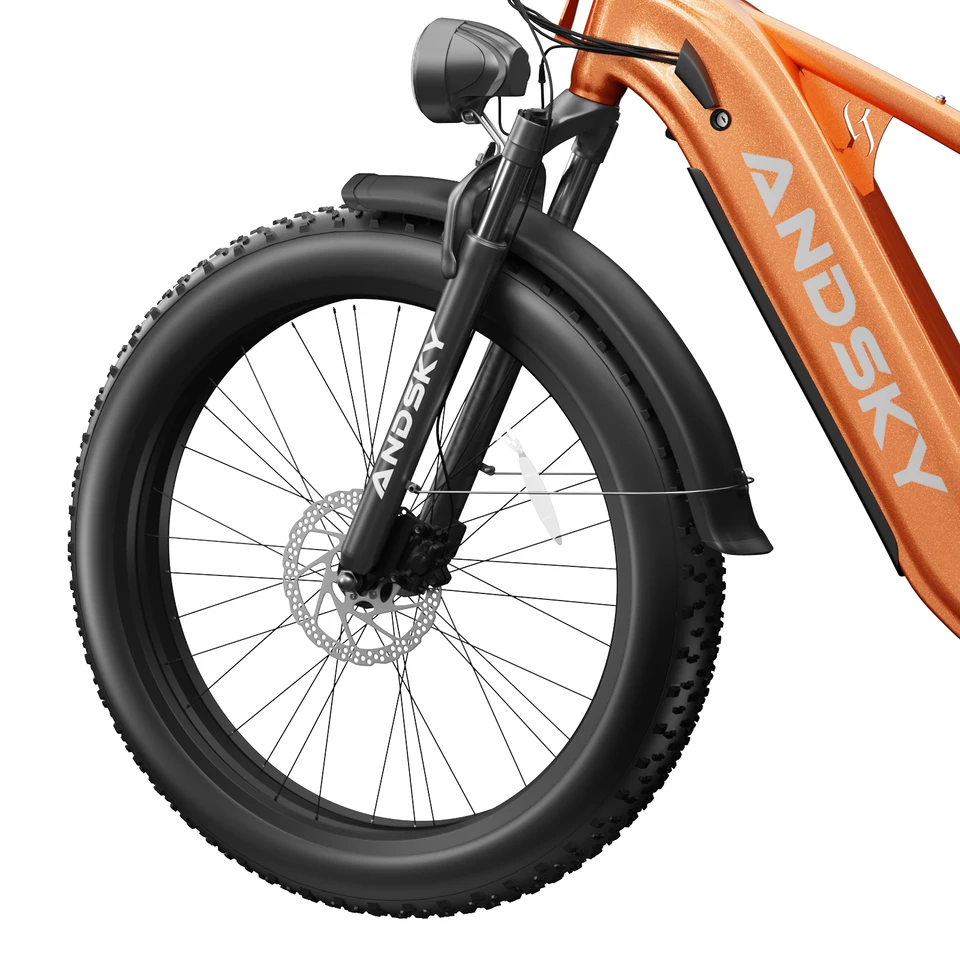 ANDSKY Gravita SO Electric Bike for Adults 1300W 7-Speed Gears 26"x4" All-Terrain Fat Tires Full Suspension E-bikes 32MPH 80Miles Long Range 48V 20Ah Removable Battery Hydraulic Brakes City Commuter Electric Bicycle image 11