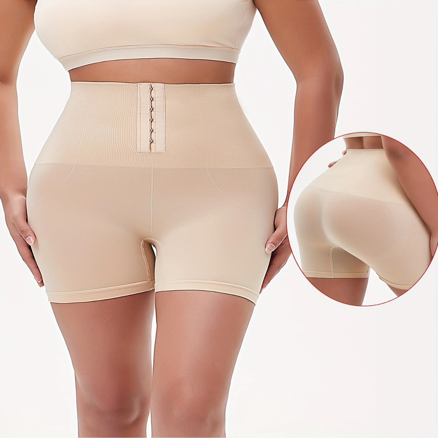 High Waist Women's Shapewear Panties, Postpartum Tummy Control, Seamless Slimming Shorts, Peach Hip Design