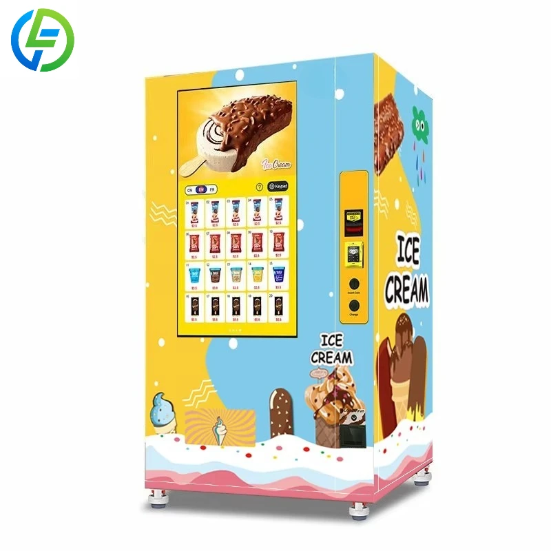 Customize 24 Hours Self-Service Refrigerated Vending Machine Meat Ice Cream Frozen Food Vending Machine for Sale With Elevator