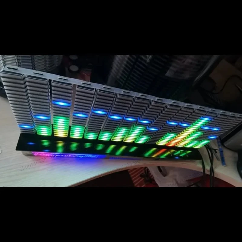 3D full color music spectrum voice control remote control 64 pattern clock animation esports computer ornaments fever audio